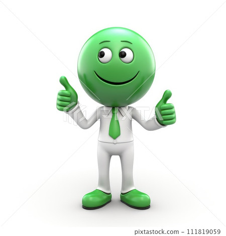 3d man is green tick symbol, signifying completion and success, in a compelling visual representation of achievement and endorsement, a check off character 111819059