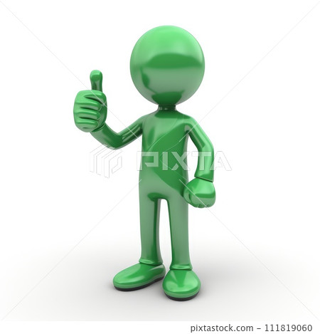 3d man is green tick symbol, signifying completion and success, in a compelling visual representation of achievement and endorsement, a check off character 111819060