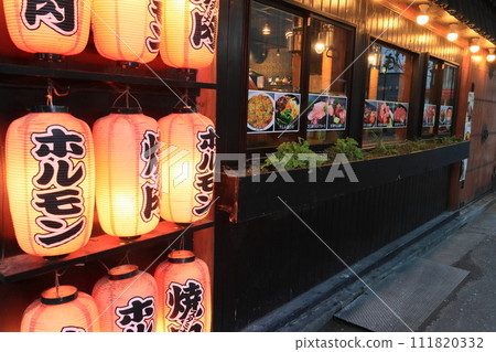 Yakiniku restaurant lantern signboard menu Yakiniku restaurant lantern signboard menu 111820332