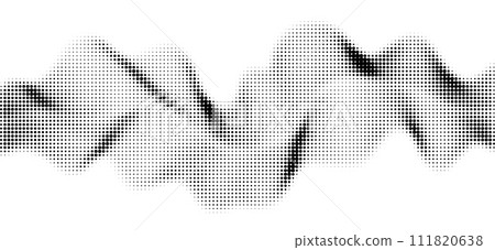 Abstract halftone background. A wave of black dots on a white background. Vector illustration 111820638