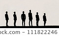 Silhouette of six men looking up 111822246