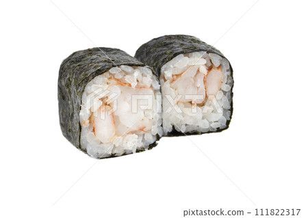 Sushi closeup isolated on white background. Sushi closeup isolated on white background. 111822317