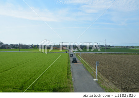 View from the train window from Saga Station on the Nagasaki Main Line to Taku Station on the Karatsu Line View from the train window from Saga Station on the Nagasaki Main Line to Taku Station on the Karatsu Line 111822826