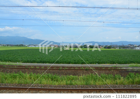 從長崎本線佐賀站到唐津線多久站的車窗眺望 從長崎本線佐賀站到唐津線多久站的車窗眺望 111822895