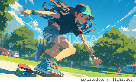girl skateboarding 111823163