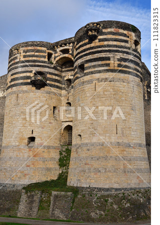 Angers, France. The walls of the castle of Angers. Photographed on December 29, 2023. 111823315