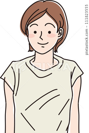 30多歲的女性_正面_上半身 111823555