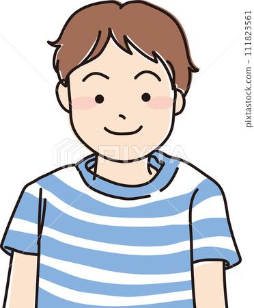 男孩_向前看_上半身 男孩_向前看_上半身 111823561