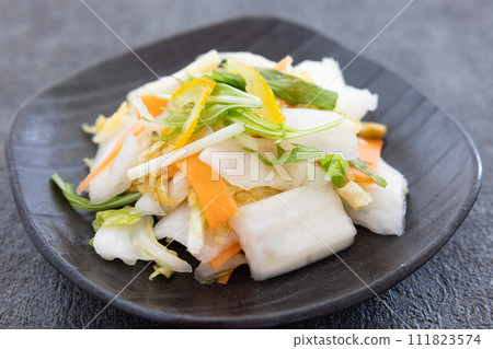 美味的日式大白菜蔬菜沙拉 美味的日式大白菜蔬菜沙拉 111823574