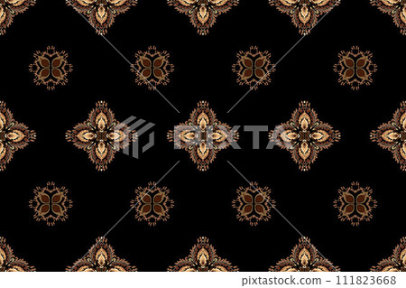 Ikat tribal Indian seamless pattern. Ethnic Aztec fabric carpet mandala ornament native boho chevron textile.Geometric African American oriental traditional vector illustrations. Embroidery style. Ikat tribal Indian seamless pattern. Ethnic Aztec fabric carpet mandala ornament native boho chevron textile.Geometric African American oriental traditional vector illustrations. Embroidery style. 111823668