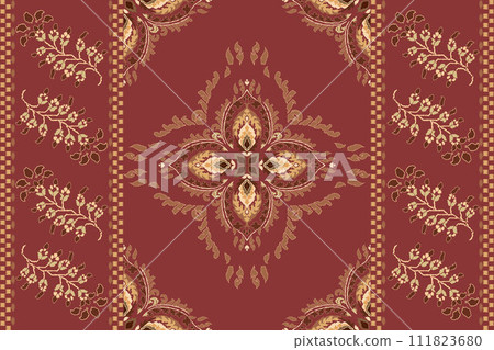 Ikat tribal Indian seamless pattern. Ethnic Aztec fabric carpet mandala ornament native boho chevron textile.Geometric African American oriental traditional vector illustrations. Embroidery style. Ikat tribal Indian seamless pattern. Ethnic Aztec fabric carpet mandala ornament native boho chevron textile.Geometric African American oriental traditional vector illustrations. Embroidery style. 111823680