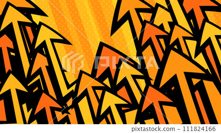 Cool background illustration of arrow_American style_Rise_Yellow_16: 9 111824166
