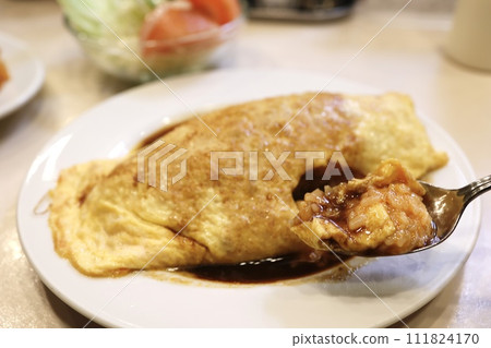 Omelet rice with demiglace sauce Omelet rice with demiglace sauce 111824170