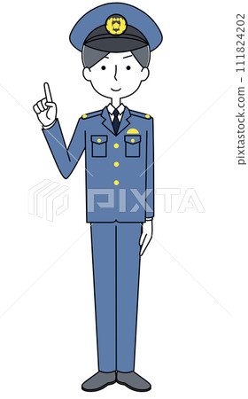 Illustration of a pointing police officer 111824202