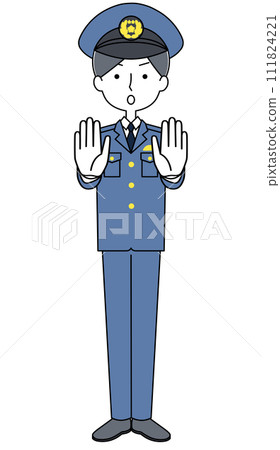 Stop police officer illustration 111824221