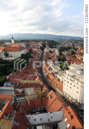Aerial view of the rooftops of Radiceva Street in Zagreb, Croatia Aerial view of the rooftops of Radiceva Street in Zagreb, Croatia 111824662