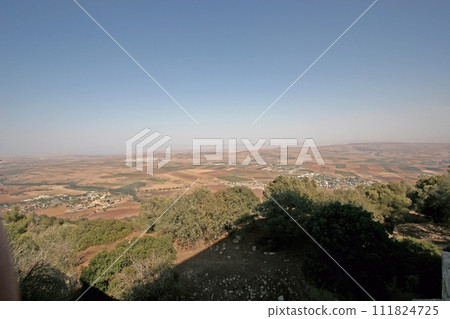 Holy Land view from Basilica of the Transfiguration, Mount Tabor, Israel Holy Land view from Basilica of the Transfiguration, Mount Tabor, Israel 111824725