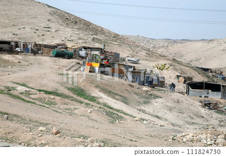 Bedouin settlements in the Judean desert near Jericho, West Bank, Palestine, Israel Bedouin settlements in the Judean desert near Jericho, West Bank, Palestine, Israel 111824730