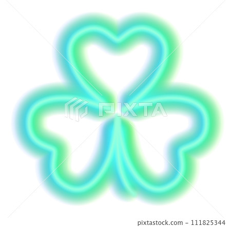 Neon glowing clover leaf or shamrock for St Patricks Day celebration, isolated on transparent background Neon glowing clover leaf or shamrock for St Patricks Day celebration, isolated on transparent background 111825344