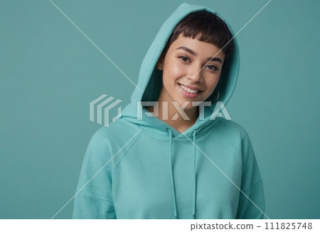 AI-generated content. Casual Hoodie and Cheerful Expression 111825748