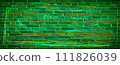 Weathered stained old brick wall background. Background of brick wall texture 111826039