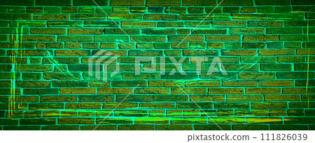 Weathered stained old brick wall background. Background of brick wall texture 111826039