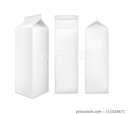 White cardboard package for beverage, juice and milk 111826671
