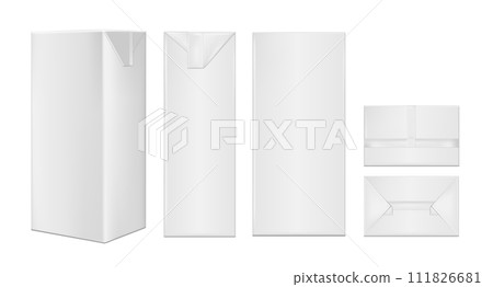White cardboard package for beverage, juice and milk 111826681