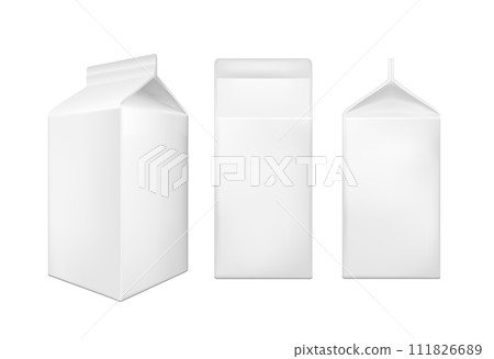 White cardboard package for beverage, juice and milk White cardboard package for beverage, juice and milk 111826689