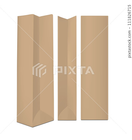 Brown shopping paper bag. Packaging for bottle and other products Brown shopping paper bag. Packaging for bottle and other products 111826715