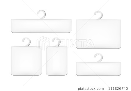 Realistic white paper packaging box with hanger Realistic white paper packaging box with hanger 111826740