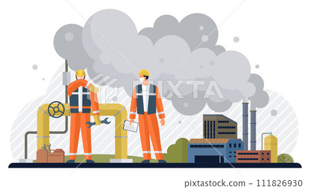 Factories vector illustration. Industrial buildings, monuments innovation, house treasures technological advancement Air pollution, discordant note in symphony progress, challenges environmental Factories vector illustration. Industrial buildings, monuments innovation, house treasures technological advancement Air pollution, discordant note in symphony progress, challenges environmental 111826930