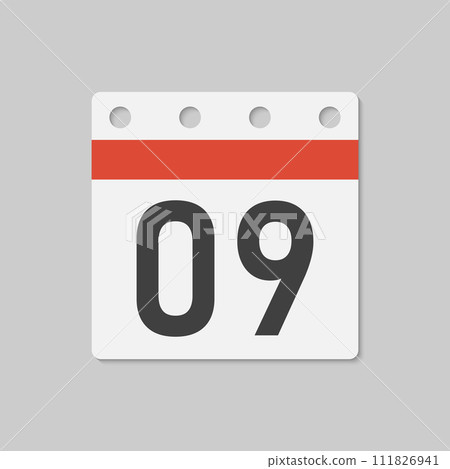 Vector icon page calendar - day 9, countdown Vector icon page calendar - day 9, countdown 111826941