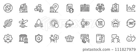 Icons pack as Eco organic, Qr code and Internet document line icons for app include Blood donation, Target, Phone communication outline thin icon web set. Water splash, Shop cart. Vector Icons pack as Eco organic, Qr code and Internet document line icons for app include Blood donation, Target, Phone communication outline thin icon web set. Water splash, Shop cart. Vector 111827979