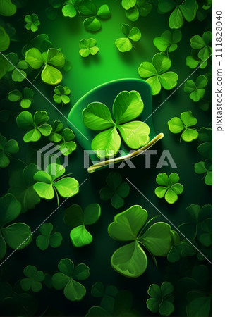 four leaf clover st patrick's day background illustration four leaf clover st patrick's day background illustration 111828040