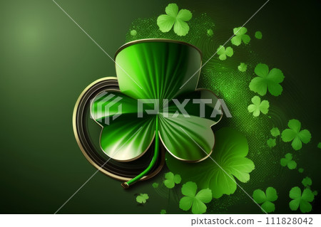 four leaf clover st patrick's day background illustration 111828042