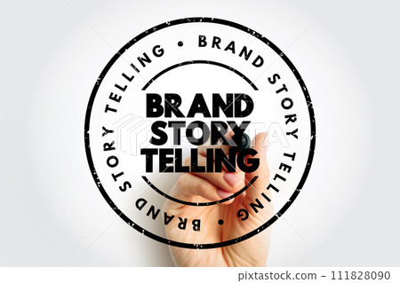Brand Story Telling text stamp, concept background 111828090