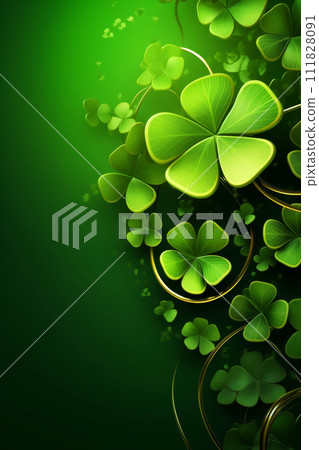 four leaf clover st patrick's day background illustration four leaf clover st patrick's day background illustration 111828091