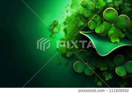 four leaf clover st patrick's day background illustration 111828092