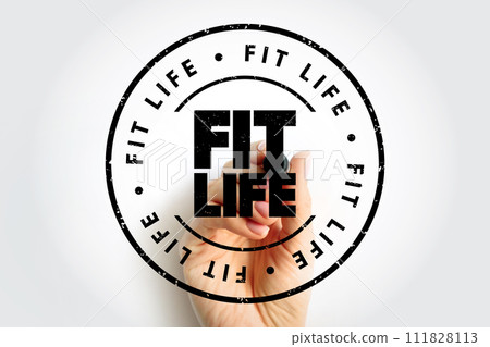 Fit Life text stamp, concept background 111828113