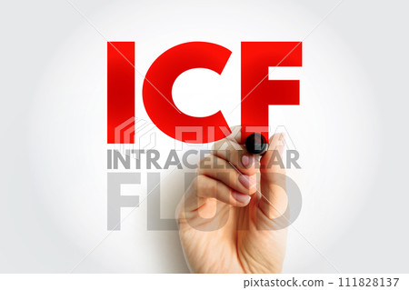 ICF Intracellular fluid is the fluid contained within cells, acronym text concept background ICF Intracellular fluid is the fluid contained within cells, acronym text concept background 111828137