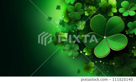 four leaf clover st patrick's day background illustration 111828140
