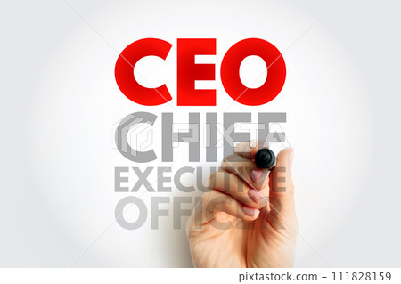 CEO Chief Executive Officer - highest-ranking person in a company, acronym text concept background 111828159
