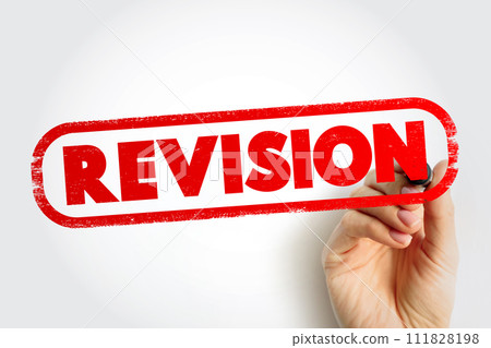 Revision text stamp, education concept background Revision text stamp, education concept background 111828198