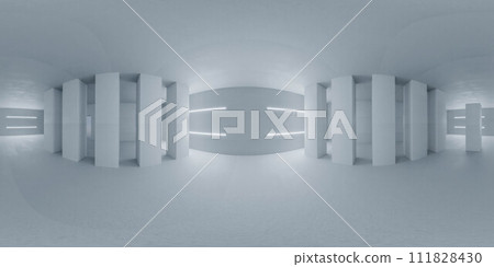 Illuminated concrete Room With Lights 360 panorama vr environment map 111828430