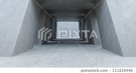 Empty Room With Concrete Walls and Floors 3d render illustration 111828446