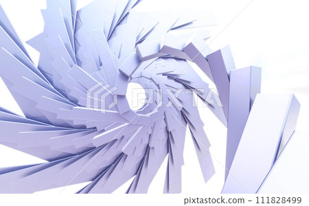 Intricate White Paper Sculpture Featuring Radial Patterns and Shadows Captured in Soft Light 3d render illustration 111828499