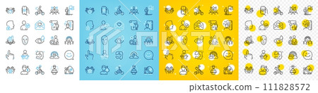Vector icons set of Smile face, Love letter and Survey line icons pack for web with Lgbt, Leadership, Cursor outline icon. Team work, Inclusion, Manual doc pictogram. Salary, Eye drops. Vector 111828572