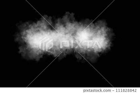 A white fluffy cloud. A thick fog. An accumulation of vapor or smoke 111828842