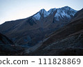 Blue cold Caucasus mountains, snowy peaks 111828869